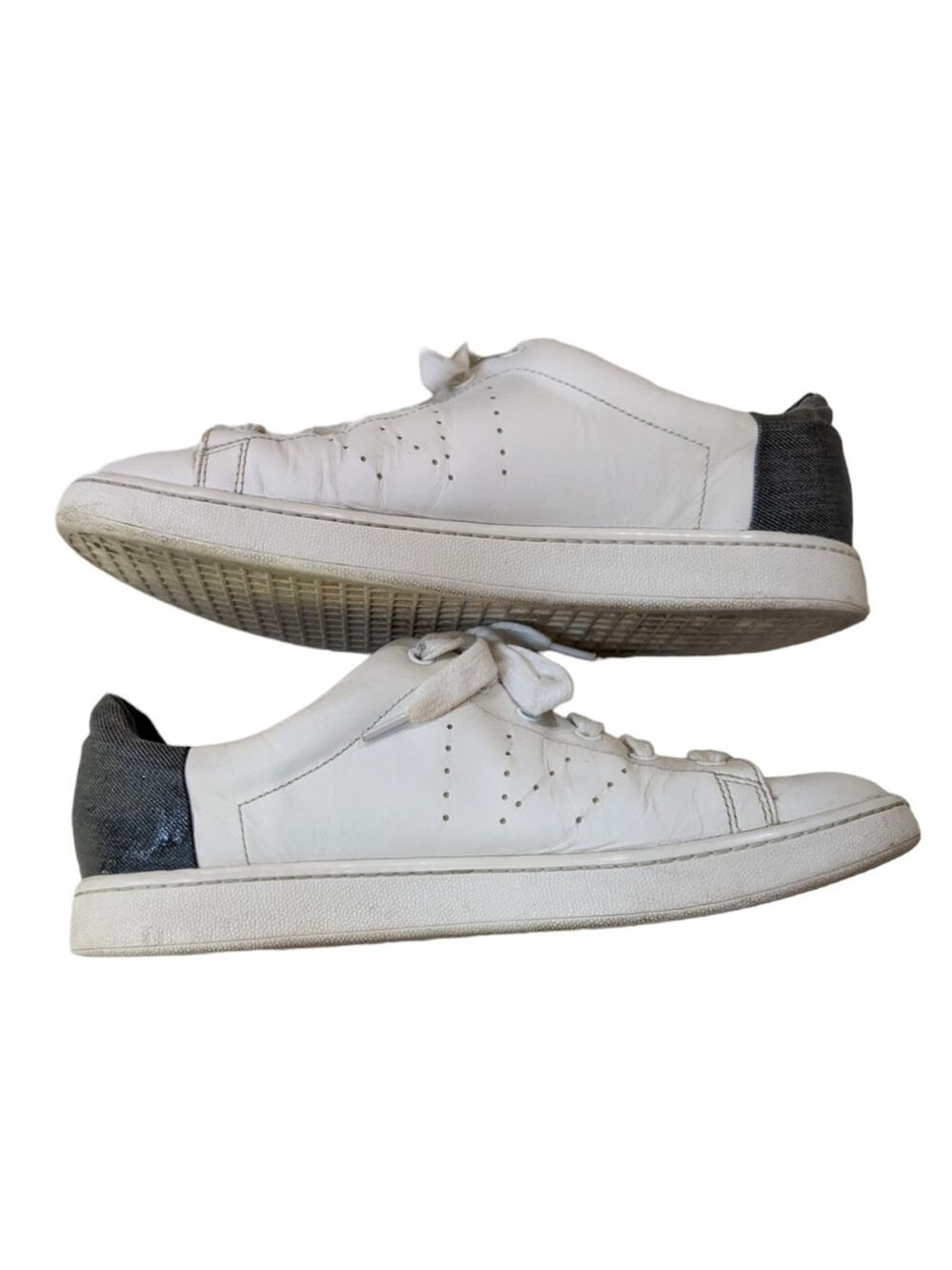Vince Leather Mixed Media Low Top Sneakers Shoes - Picture 4 of 8
